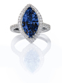 Blue Sapphire Beautiful Diamond Engagement ring. Gemstone Marquise cut  - PhotoDune Item for Sale