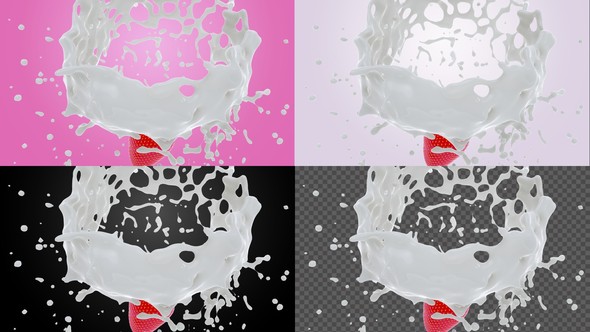 Dropping Strawberry Into Milk alt