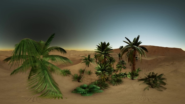 VR 360 Camera Moving Above Desert alt