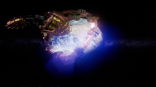 International Space Station Orbiting Earth in Virtual Reality alt