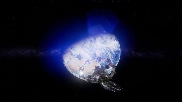International Space Station Orbiting Earth in Virtual Reality alt