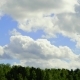 Clouds Are Moving Over Green Trees with a Blue Sky. Landscape - VideoHive Item for Sale