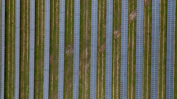 Aerial view of solar panels