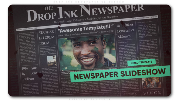 Drop Ink Newspaper Slideshow
