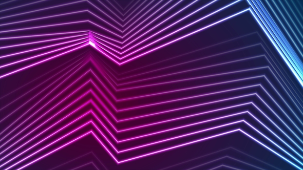 Blue Ultraviolet Neon Curved Lines Video Animation