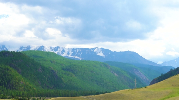 View of the Mountains From the Road