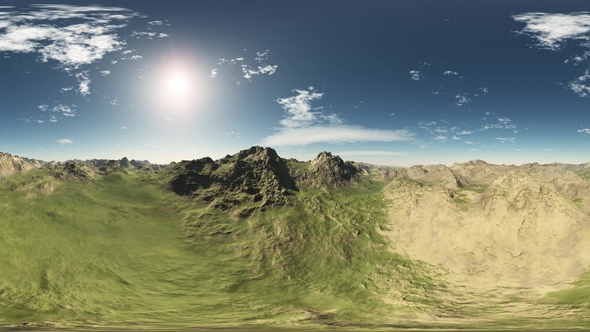 Aerial VR 360 Panorama of Green Hills alt