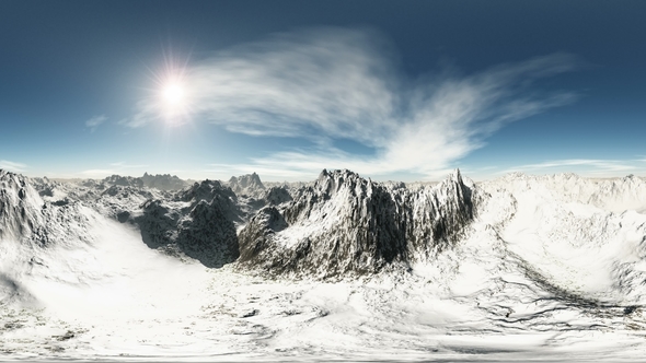 Aerial VR 360 Panorama of Mountains alt