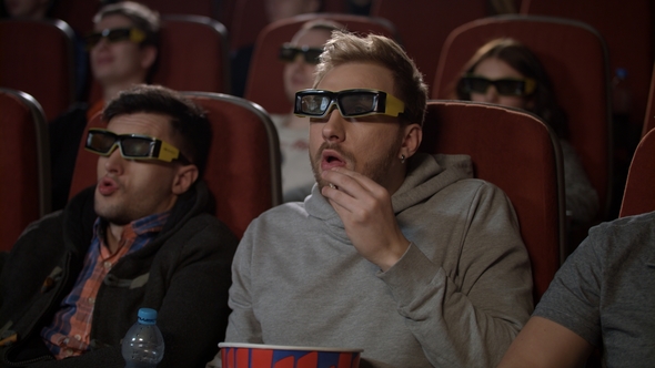People in 3d Glasses at Cinema