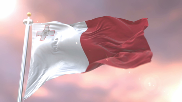 Flag of Malta at Sunset