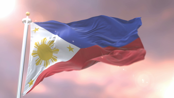 Flag of the Philippines at Sunset