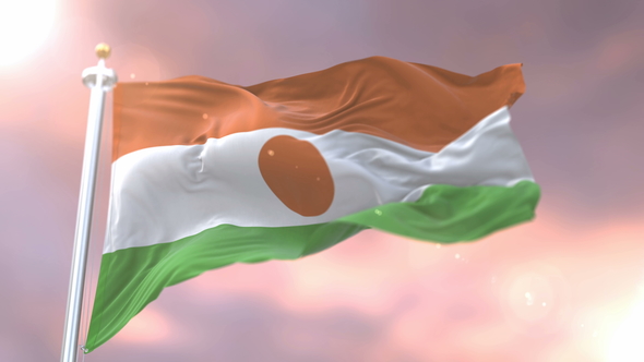 Flag of Niger at Sunset