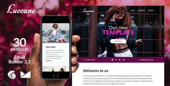Luccano Responsive Email Template + Online Emailbuilder 2.1