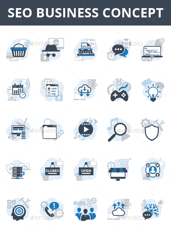 Seo Business Concept Icons