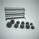 Hex Dumbbell Set and Rack - 3DOcean Item for Sale