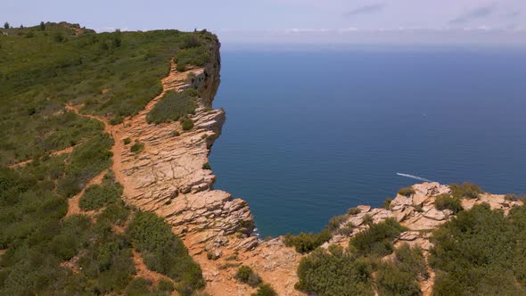Aerial view of Cap Canaille, the highest cliff in France