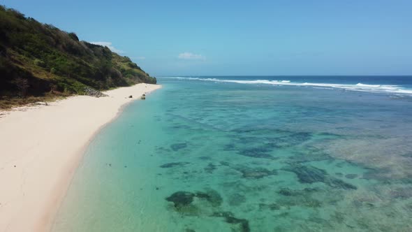 Fly Along Uluwatu Beach Aerial View