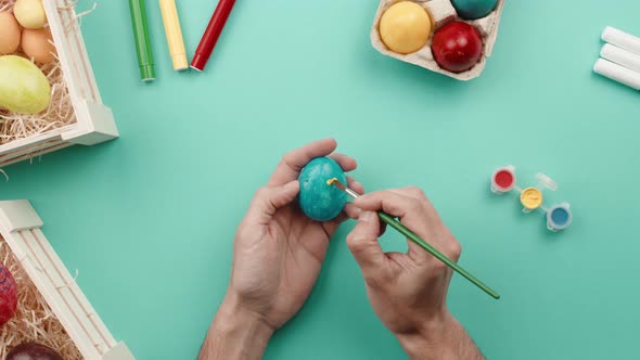 Hand Painting Eggs for Easter Holiday