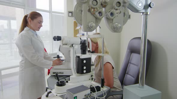 Ophthalmologist Conducting Eye Exam