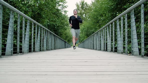 Fitness Background Man Training On Healthy Park Jog