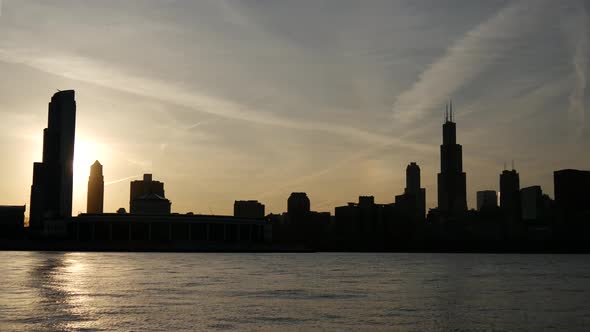 Time lapse from Chicago skyline sunset