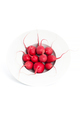 Fresh radishes in a round deep plate on a clean white background - PhotoDune Item for Sale