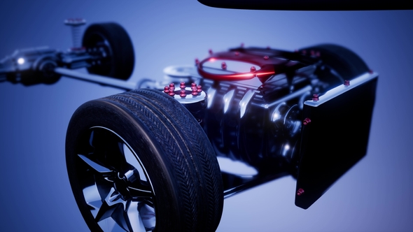 Car Chassis with Engine alt