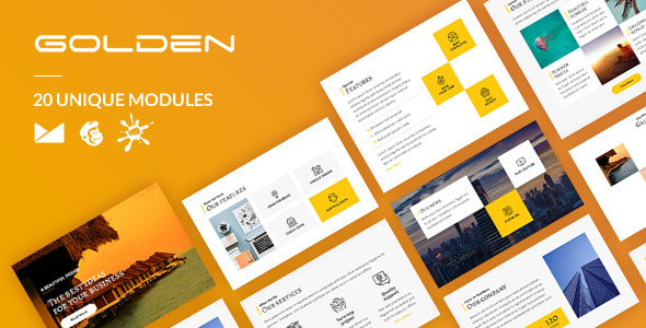 Golden Email-Template + Online Builder