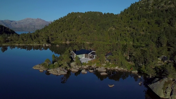 Aerial View of Lake House
