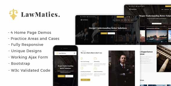 LawMatics - Creative Law Firm and Attorney Landing Page