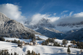 Village and church in the Dolomites in winter - PhotoDune Item for Sale