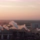 Aerial view Drone shot of flying around toxic chimneys tubing. Air Pollutants, Industrial zone - VideoHive Item for Sale