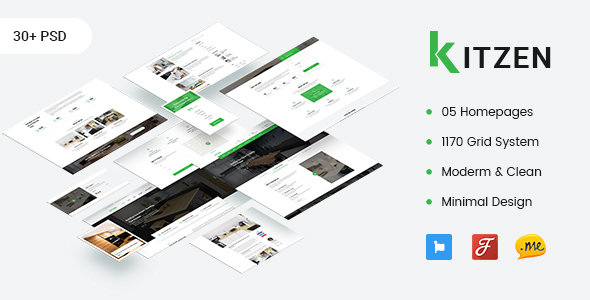 Kitzen | Modern Kitchen PSD Template