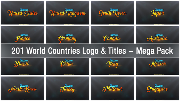 201 World Countries Logo & Titles - Mega Pack