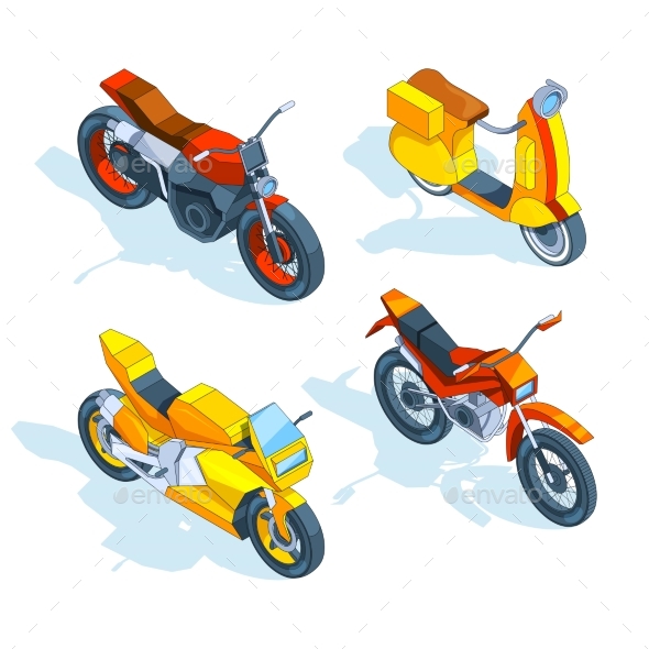 Motorcycles Isometric.