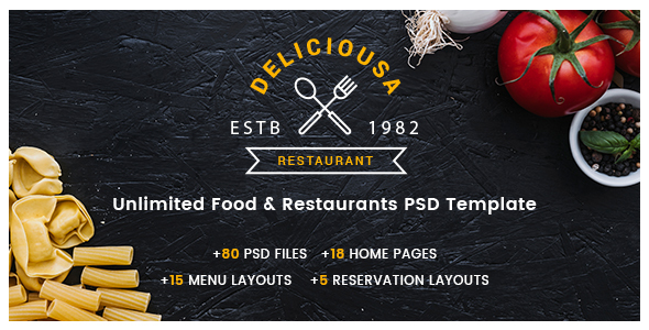 Deliciousa | Unlimited Foods & Restaurants PSD Template