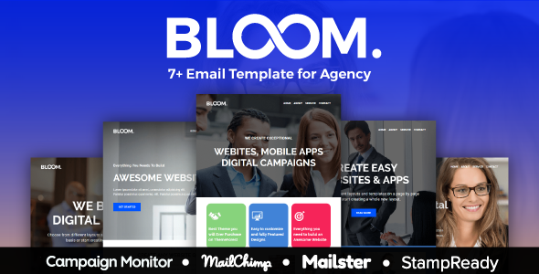 BLOOM - Multipurpose Agency Email Template With StampReady, Mailster, Mailchimp, Campaign Monitor