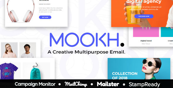 Mookh - Kreatywny uniwersalny e-mail dla agencji - StampReady Builder + Mailster &amp; Mailchimp Editor