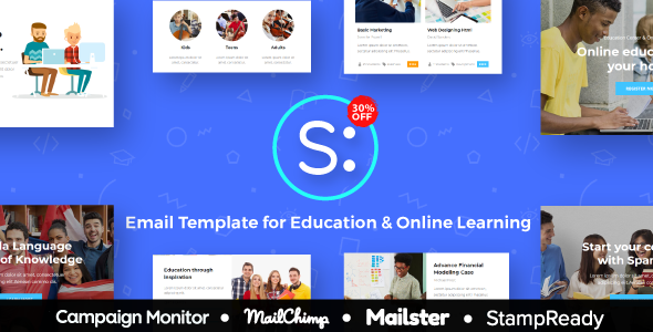 Spanda - Szablon e-maila dla edukacji i nauki online - StampReady Builder + Mailster &amp; Mailchimp