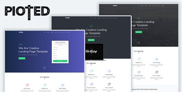 Pioted - Responsive Bootstrap 4 Landing Template