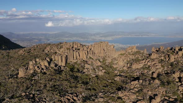 Icehouse Track, Mt Wellington (Kunanyi), Hobart, Tasmania, Australia 4K Aerial Drone