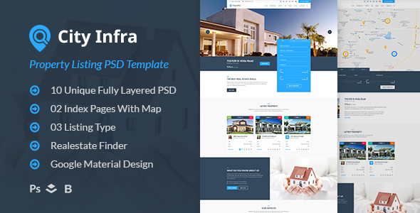 City Infra - Property Listing PSD Template