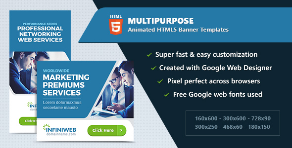 HTML5 Animated Banner Ads - Multipurpose (GWD)