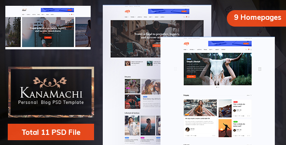 Kanamachi – Personal Blog PSD Template – 0 Sold!