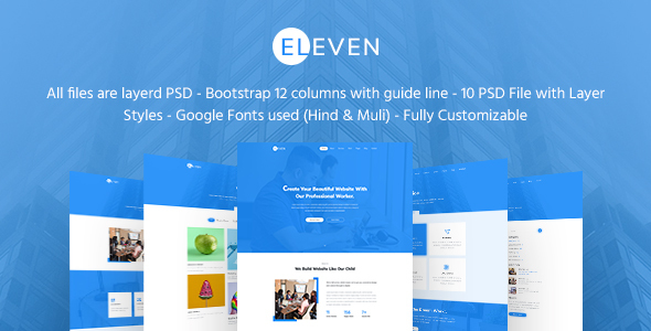 Eleven - Creative Agency & Multipurpose PSD Template