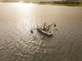 Aerial view of shrimp boat off the coast of South Carolina at su - PhotoDune Item for Sale