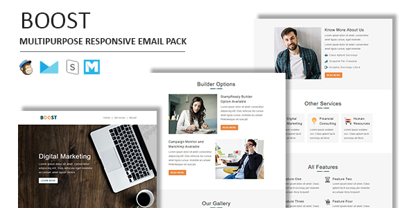 Boost - Multipurpose Responsive Email Template With Stamp Ready Builder Access