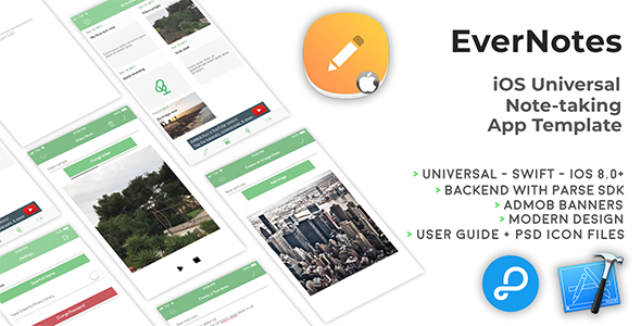 EverNotes | iOS Universal Notetaking App Template (Swift)