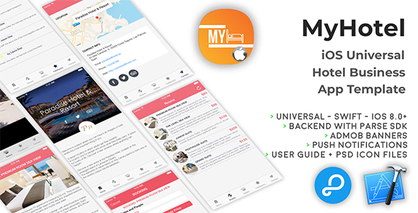 MyHotel | Szablony aplikacji Universal Hotel na iOS (Swift)