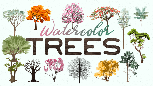 Watercolor Trees Animated Pack alt